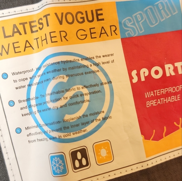 Moerdeng Grey Jacket Waterproof Ripstop Breathable Mens Size Large - Picture 16 of 16